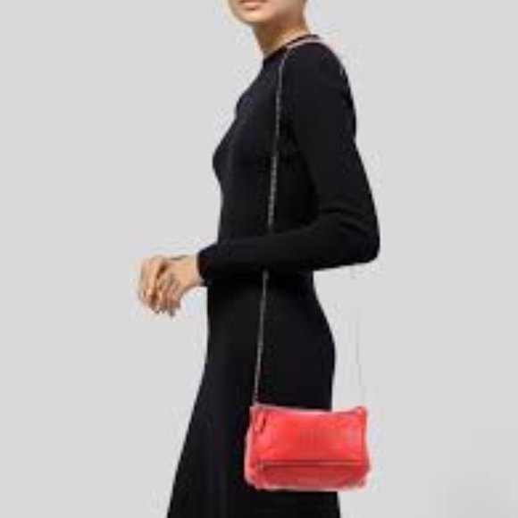 Givenchy Tangerine Red Sugar Goatskin Mini Chain Pandora Crossbody Bag Purse - Picture 2 of 10